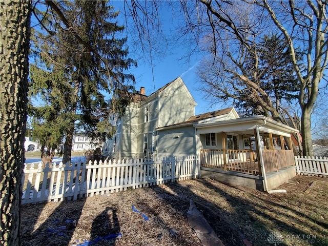 view of front facade featuring covered porch