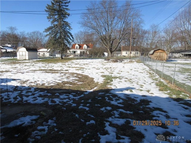 view of snowy yard