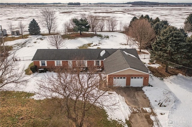 view of snowy aerial view