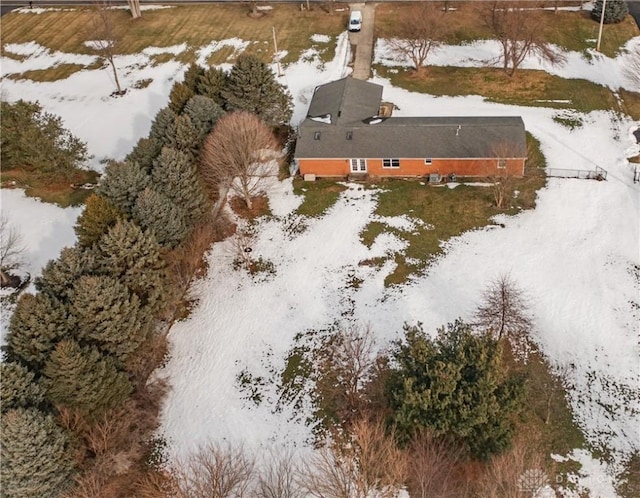 view of snowy aerial view