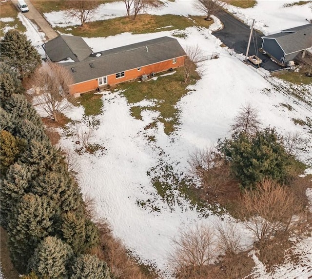 view of snowy aerial view