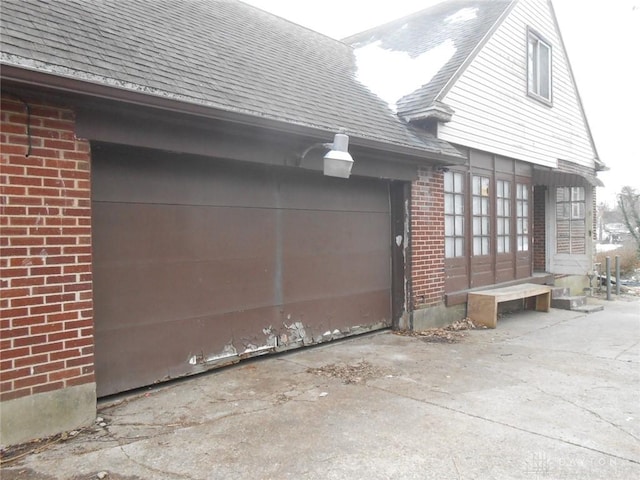 view of home's exterior with a garage