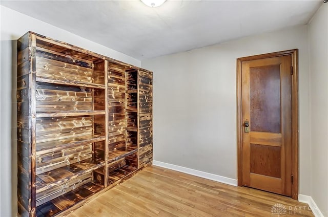 wine cellar featuring light hardwood / wood-style flooring