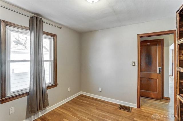 empty room featuring light wood-type flooring