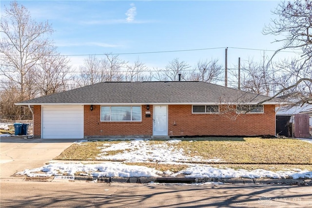 single story home featuring a garage