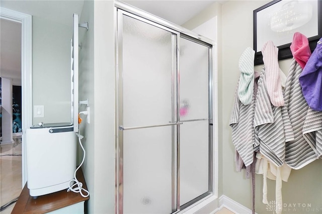 bathroom featuring walk in shower