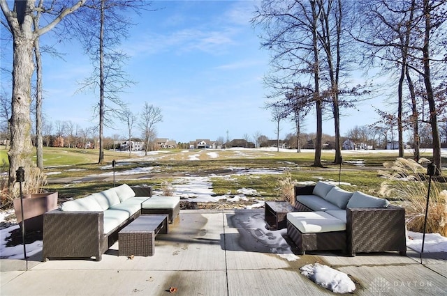 view of patio featuring an outdoor hangout area