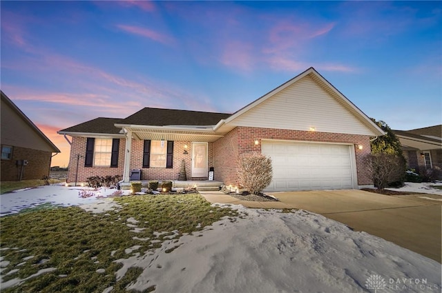 ranch-style home with a garage