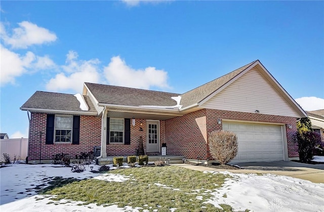 ranch-style home with a garage