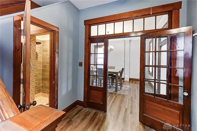 entryway featuring hardwood / wood-style flooring