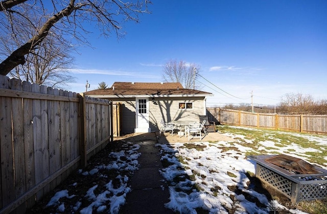 view of snowy yard