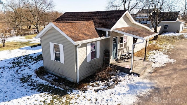 view of snowy exterior