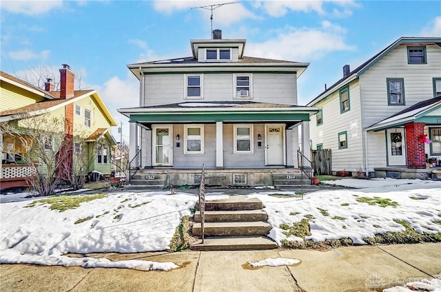 view of front of property with covered porch