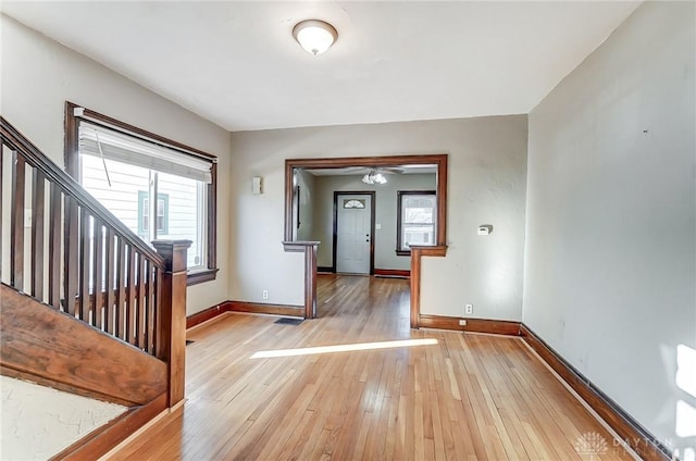 foyer with light hardwood / wood-style flooring