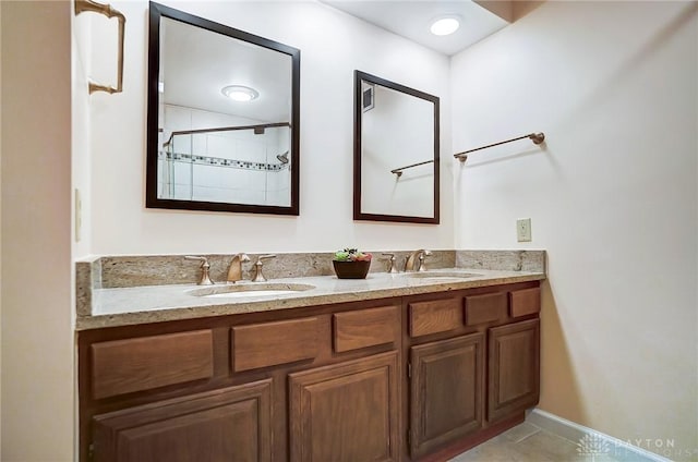 bathroom featuring vanity and tile patterned floors