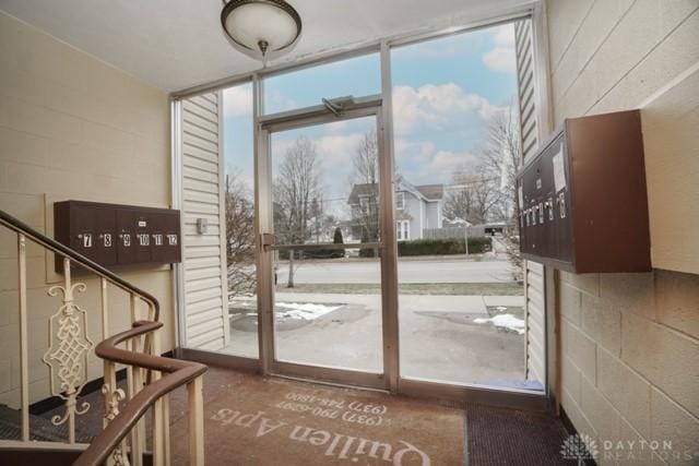 doorway featuring expansive windows