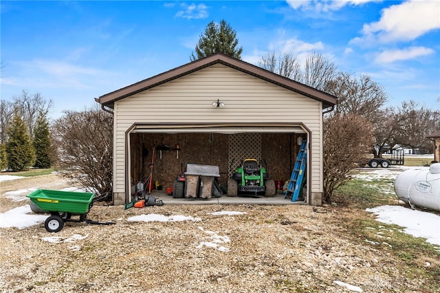 view of garage