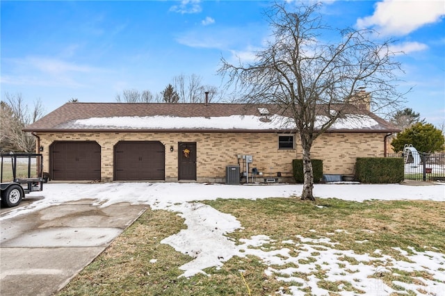 view of snow covered property