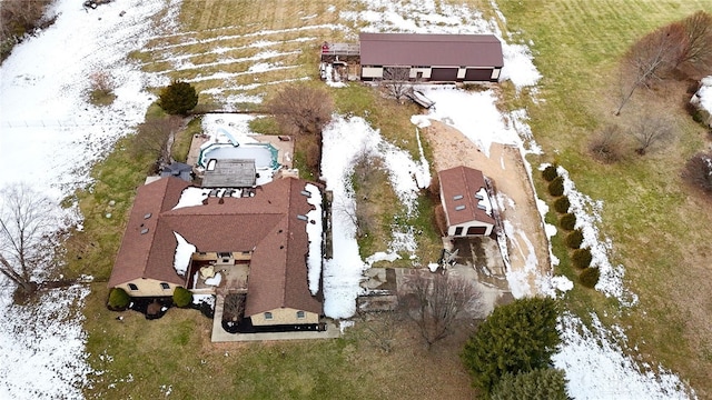 view of snowy aerial view