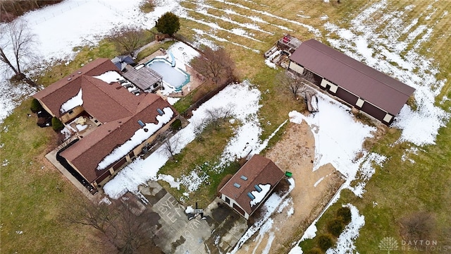 view of snowy aerial view