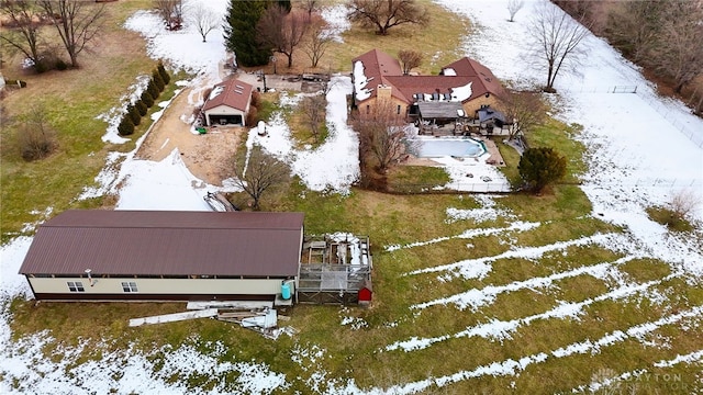 view of snowy aerial view