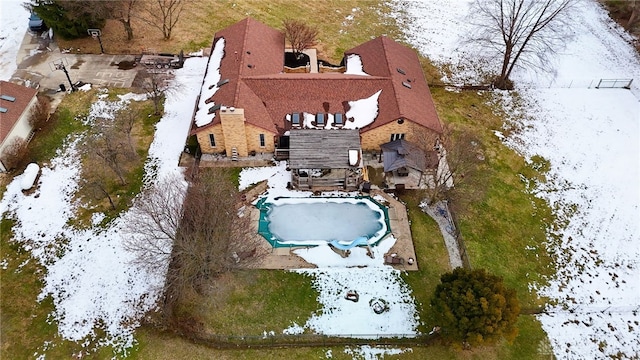 view of snowy aerial view