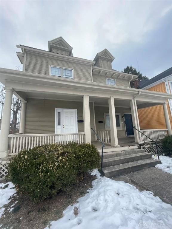 view of front of home with a porch