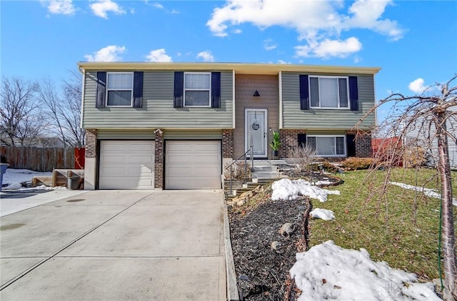 split foyer home with a garage