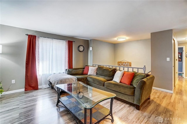 living room featuring light hardwood / wood-style flooring