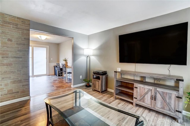 living room with wood-type flooring