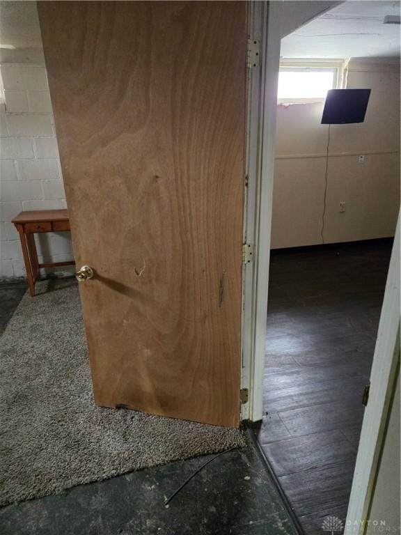 bathroom featuring wood-type flooring