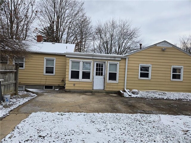 view of snow covered property