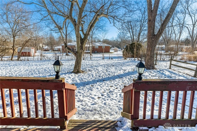 view of snowy yard