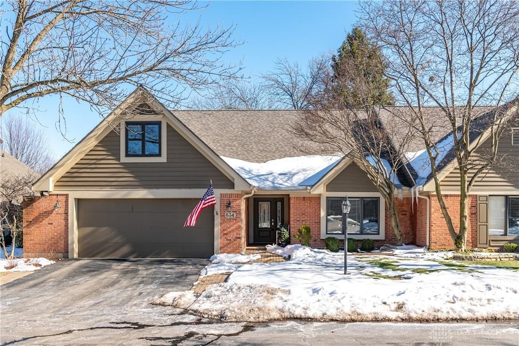 view of front of home with a garage