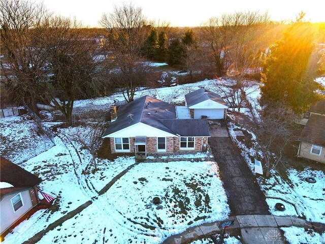 view of snowy aerial view