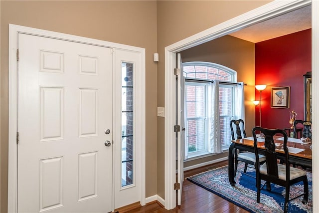 entryway featuring dark hardwood / wood-style floors