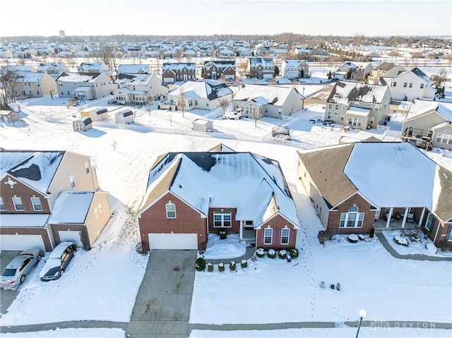 view of snowy aerial view