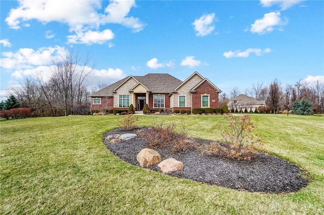 view of front of property with a front lawn