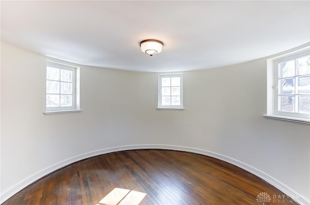 empty room featuring wood-type flooring