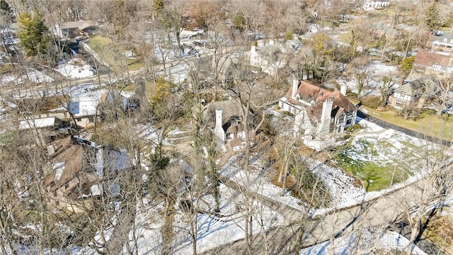 view of snowy aerial view