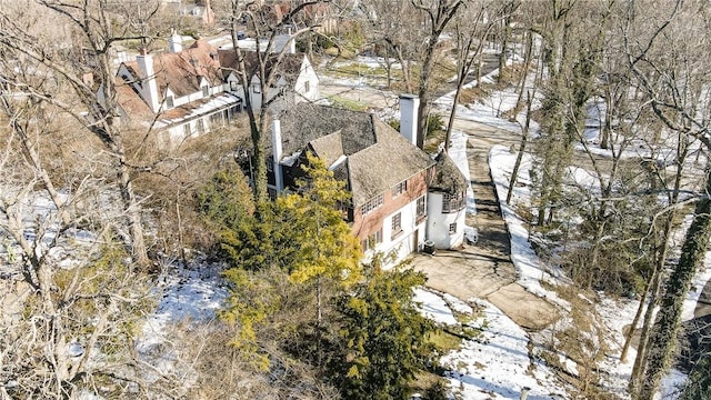 view of snowy aerial view