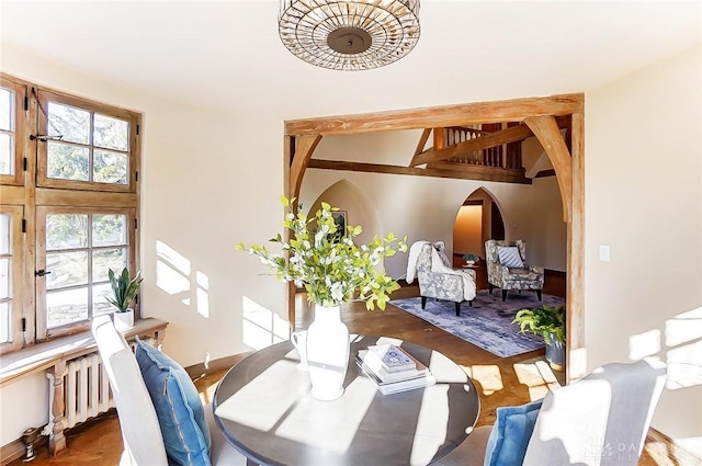 dining area with radiator heating unit