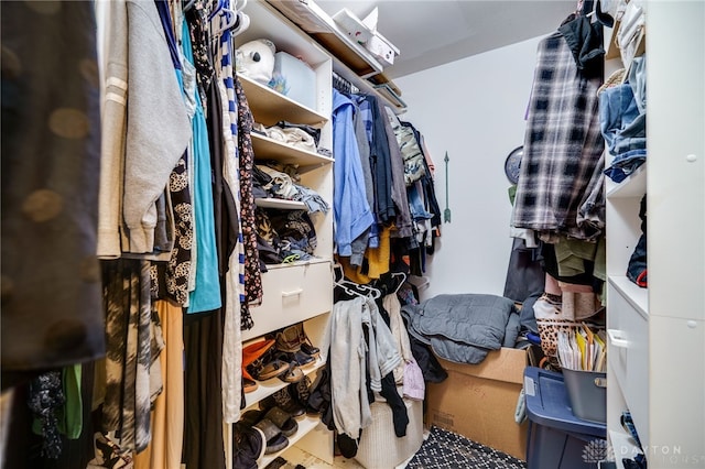 view of walk in closet