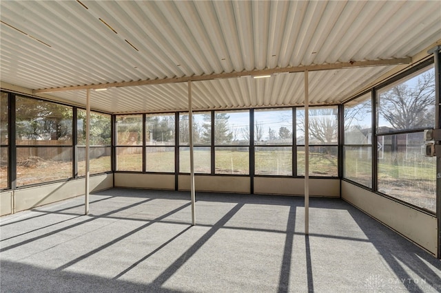 view of unfurnished sunroom