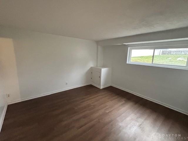 empty room featuring dark hardwood / wood-style floors