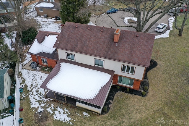 view of snowy aerial view