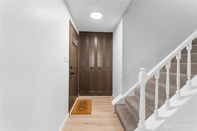 entryway featuring light wood-type flooring