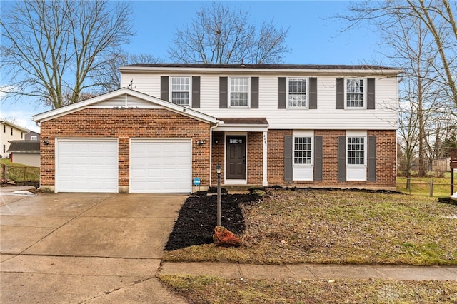 front of property with a garage