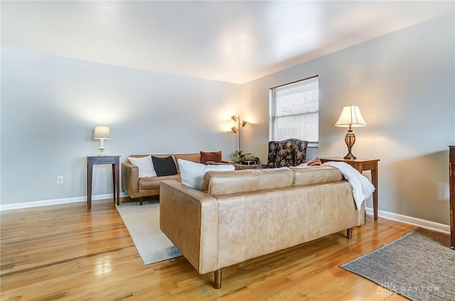 living room featuring light hardwood / wood-style floors