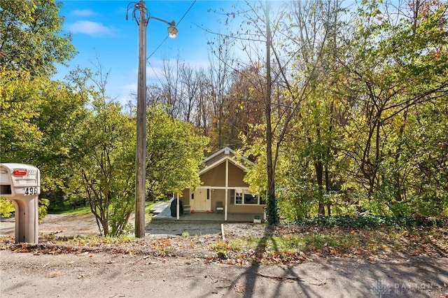 view of front of property with a porch